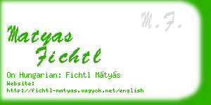 matyas fichtl business card